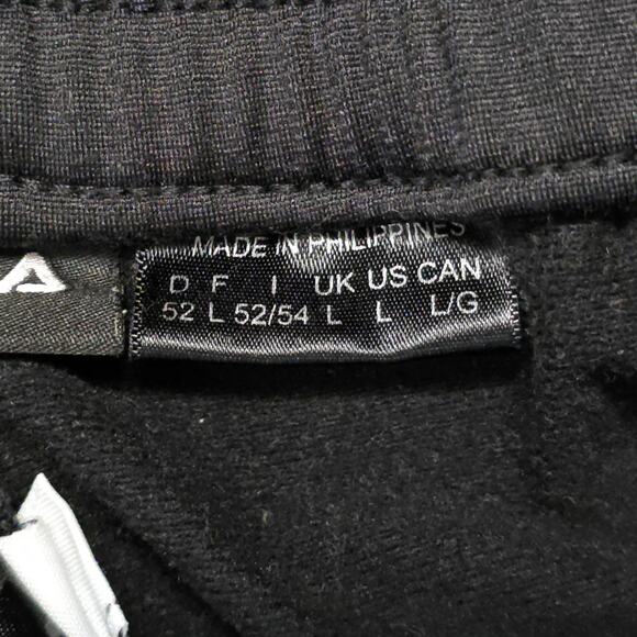 FILA Track Pants Men’s Large Black Fleece Pinstripe Pockets Rare - Picture 3 of 8